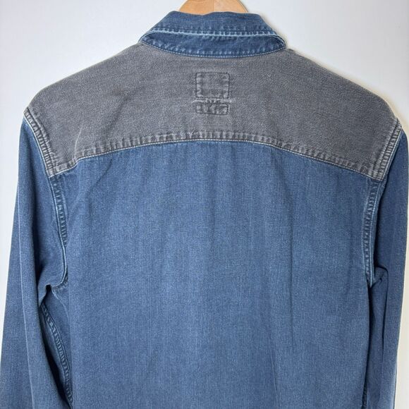 Gap 1969 Men's Large Slim Fit Western Denim Shirt Blue Faded Cowboy Rodeo - Picture 5 of 14